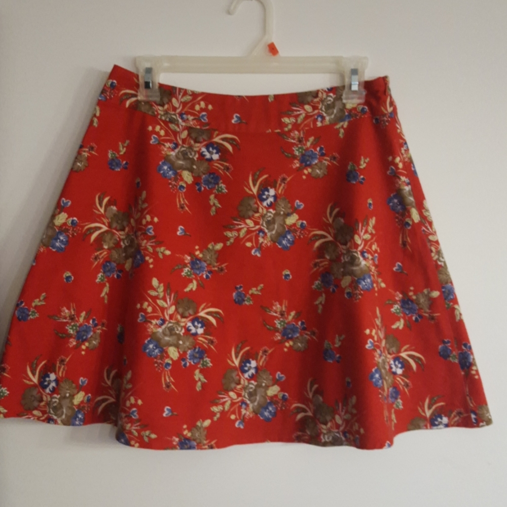 XXI  Red Floral Skirt - M